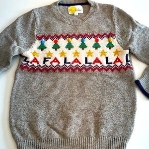 Mini Boden Gray Sweater with Festive Design